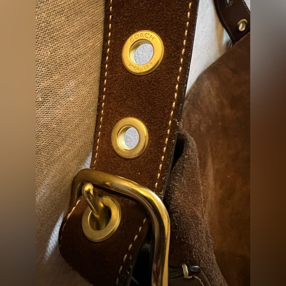 Vintage Coach brown suede shoulder bag - Picture 3 of 11